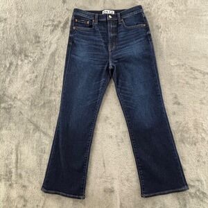 Daze Denim Shy Girl High Rise Crop Flare‎ Jeans Womens 28 Dark Wash Stretch
